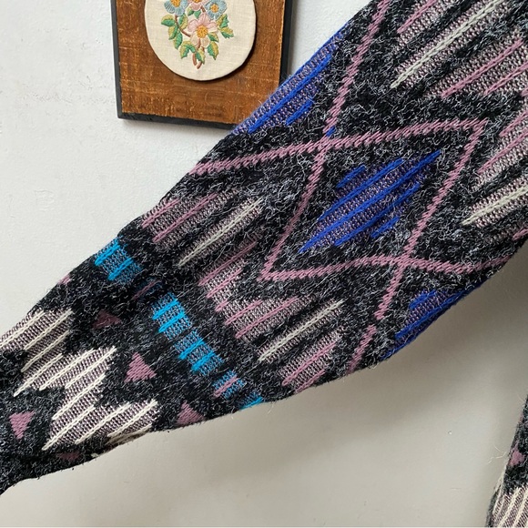 Vintage 1980s Geometric Knit Sweater Small - Picture 10 of 14